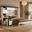 Lit escamotable Kazuko (grand lit/lit double) avec bureau, étagères de rangement et placards-1045289872