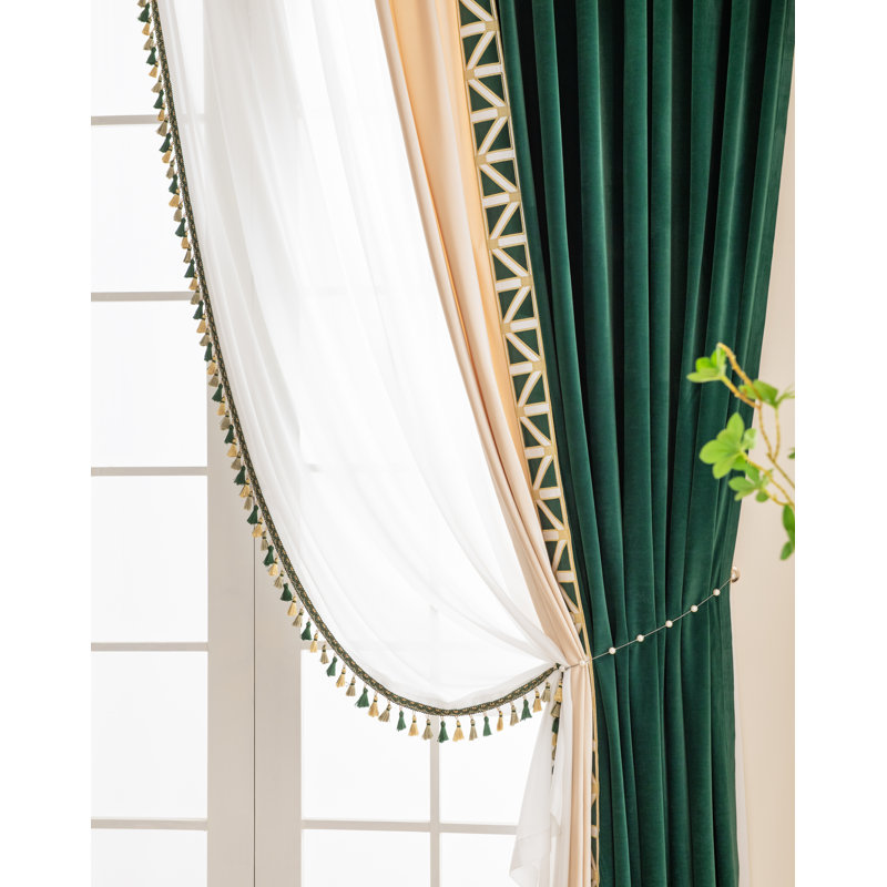 Athena Sheer Pair, Green, 108" H x 45" W 
