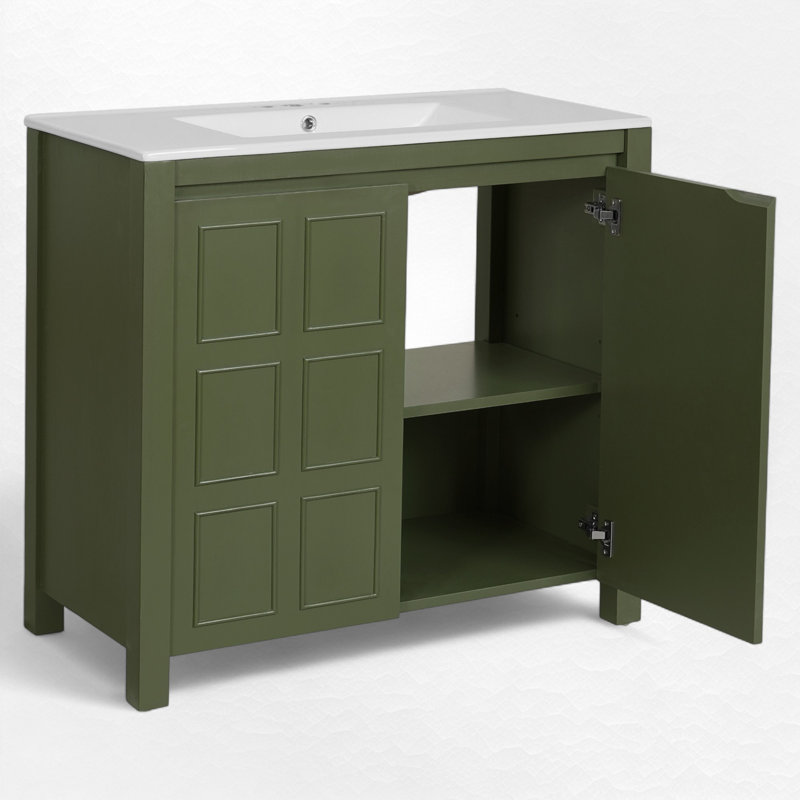 Ensemble de meuble-lavabo simple 36 po, Vert olive