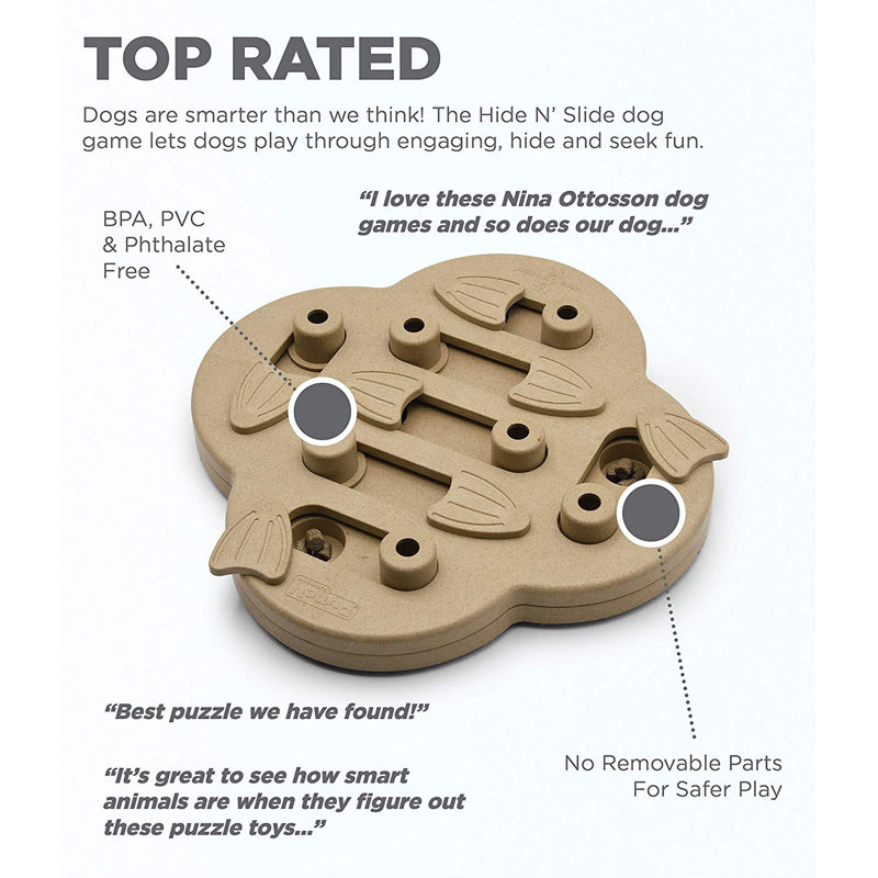 Tan Composite Interactive Dog Treat Puzzle Dispenser