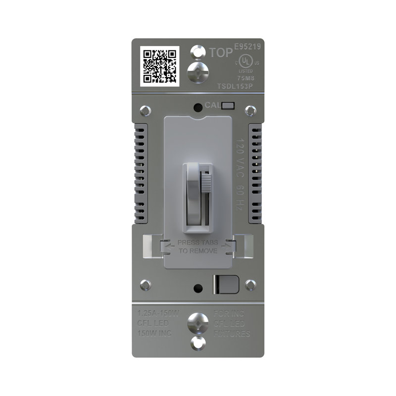 Toggle Slide 150W Advanced LED Dimmer, Single-Pole/3-Way, Grey, 1