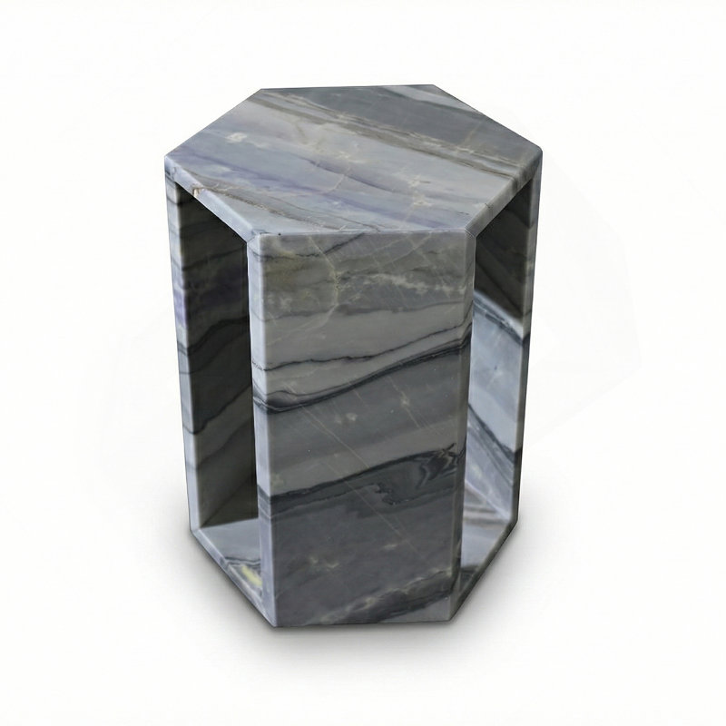 Side Table, Hexagonal End Table For Living Room