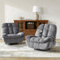 Jace Modern Upholstered Manual Swivel Rocker Recliner with Phone Holder