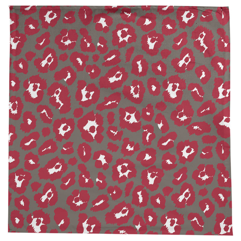 Animal Print Cotton Blend Tablecloth, 58'' x 58'', Tan