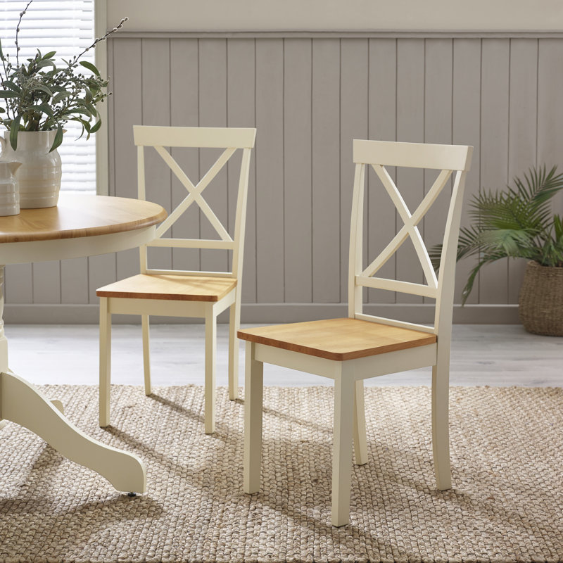 Chaises de salle à manger en bois massif Shannondale, Chêne / crème