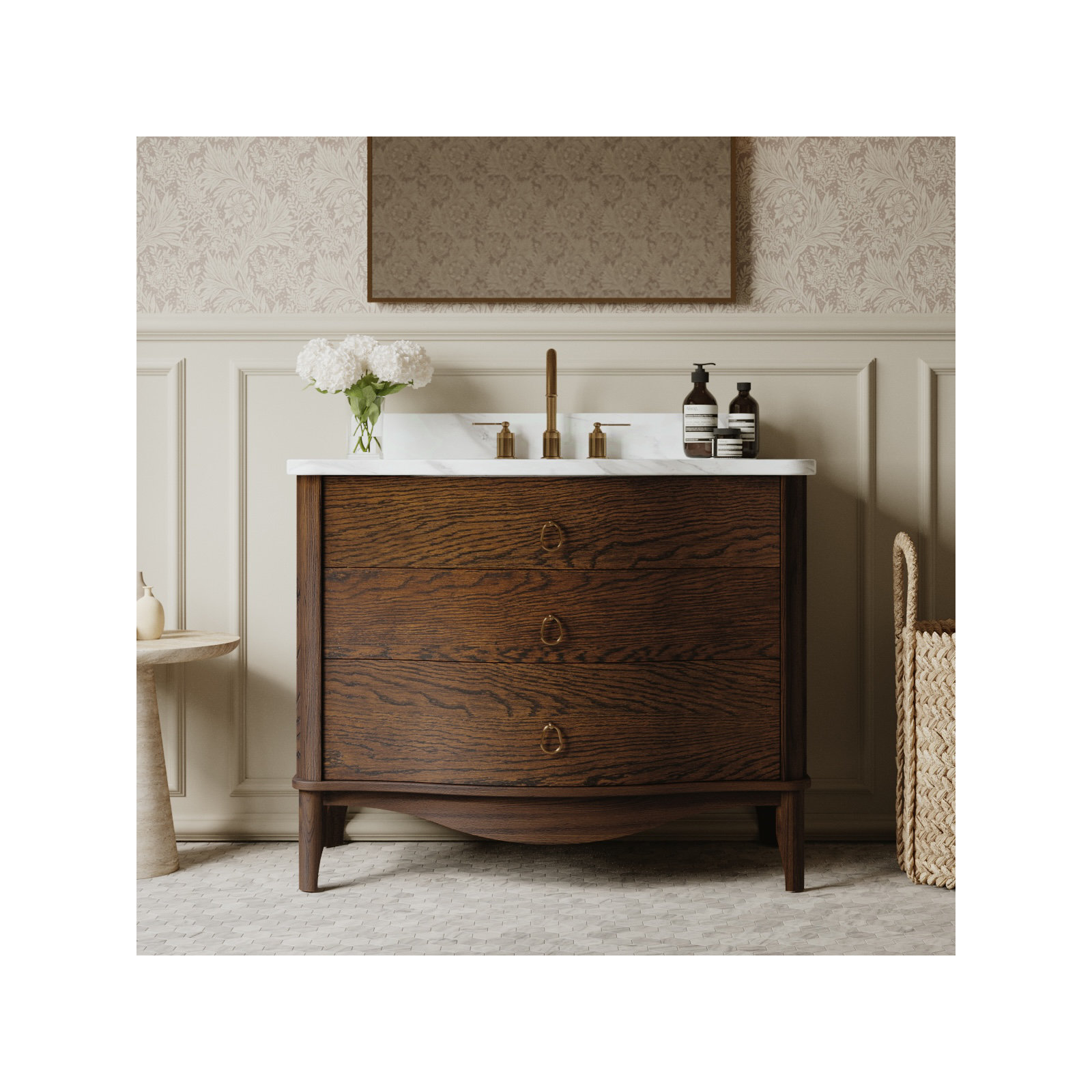 Emmy Bathroom Vanity, Enhanced Brown Oak, 48"
