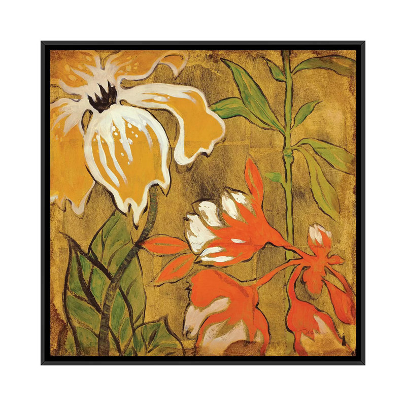 « golden day i », impression sur toile, H 26 po x l 26 po x P 1,5 po, Toile avec cadre noir