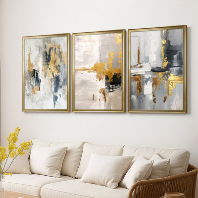 ABSTRACT Series CDXC - Toile tendue avec châssis sur mesure - 3 pièces