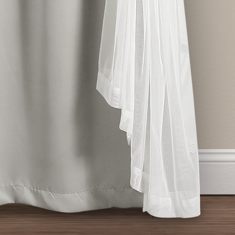 Blackout Curtain Pair, Light Gray, 38"W x 120"L