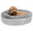 Plush & Diamond Print Calming Donut Dog Bed-1736152222-1736152208