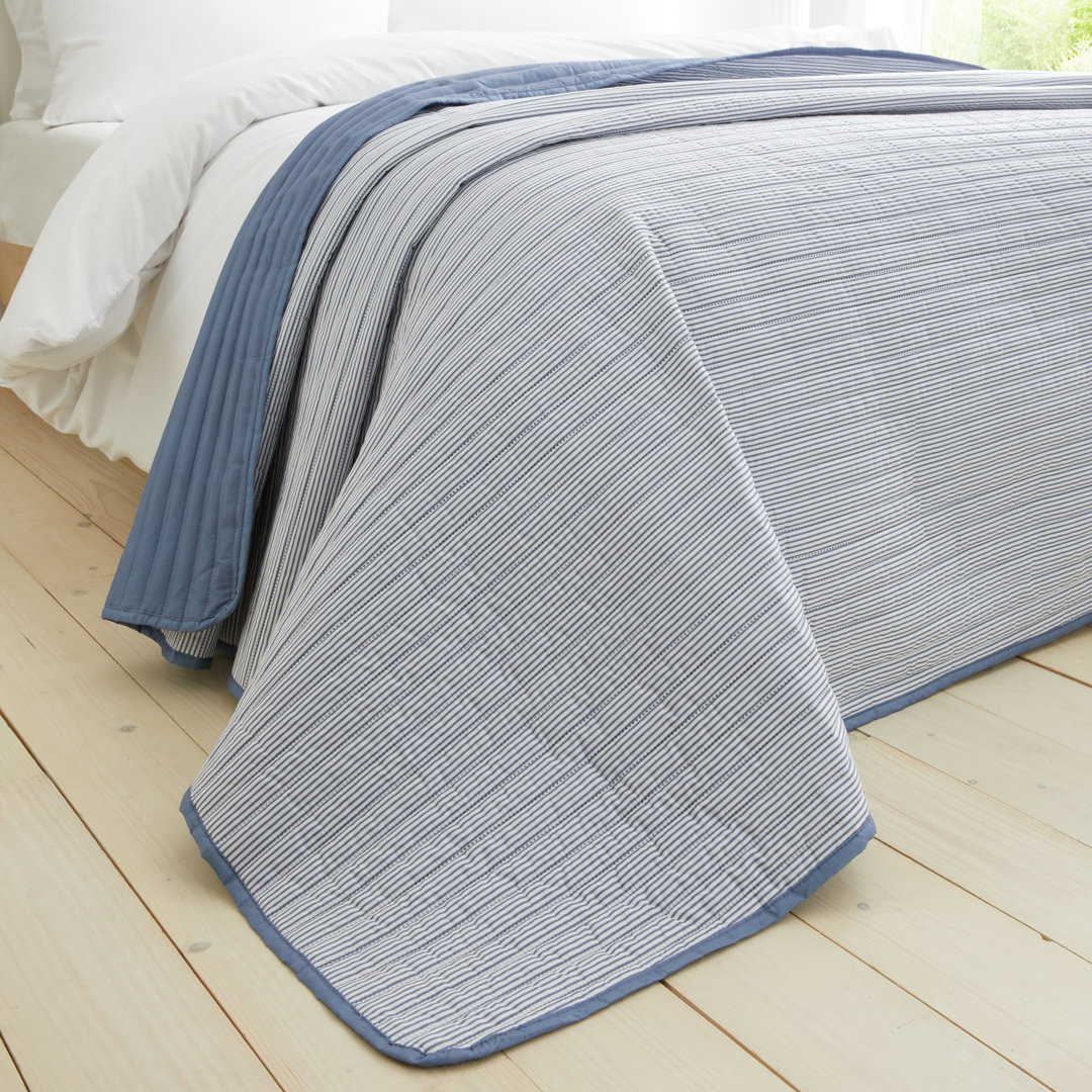 Stripe Quilted Reversible Bedspread