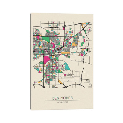" Des Moines, Iowa Map " by Ayse Deniz Akerman