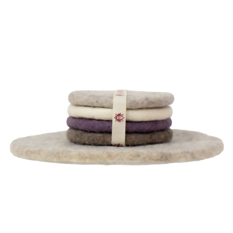Ensemble-cadeau fait à la main en feutre de couleur macaron, gris