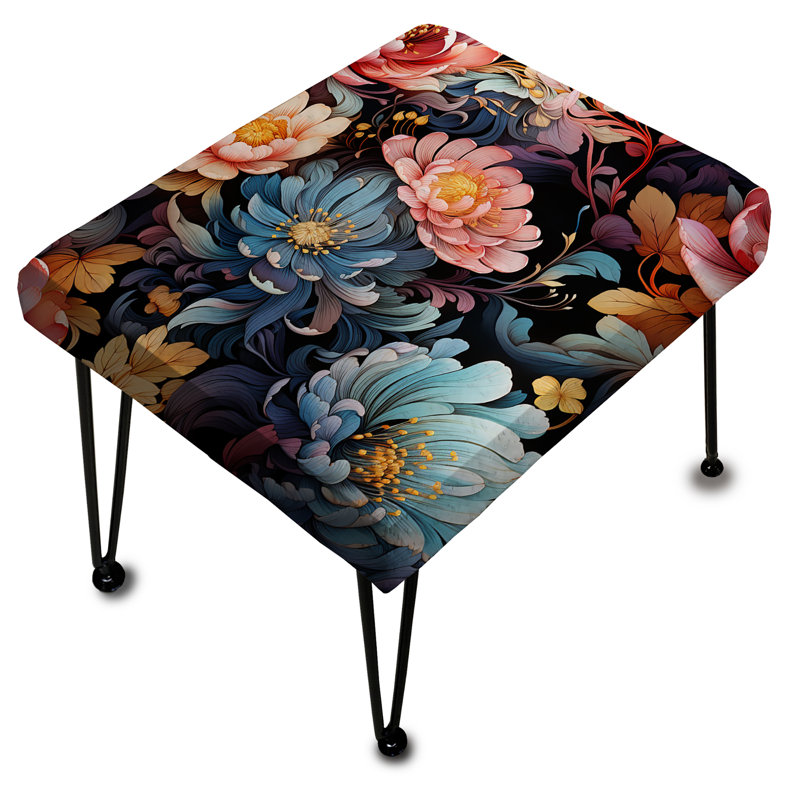 Repose-pieds rose floral orné Legacy Delight