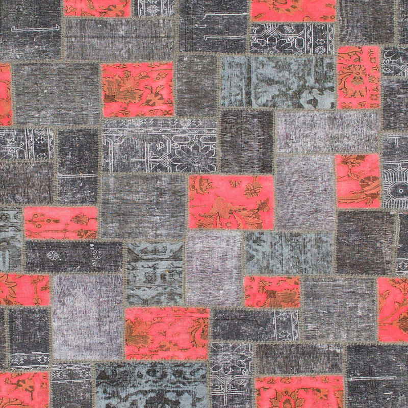 Tapis décoratif multicolore à motif abstrait, Carré 4 pi