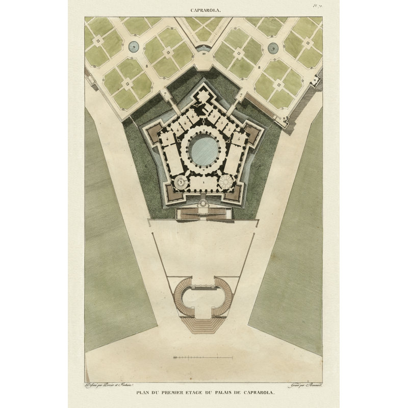 Plan du Palais de Caprarola by Bonnard - Painting, 76cm H x 51cm W, Wrapped Canvas
