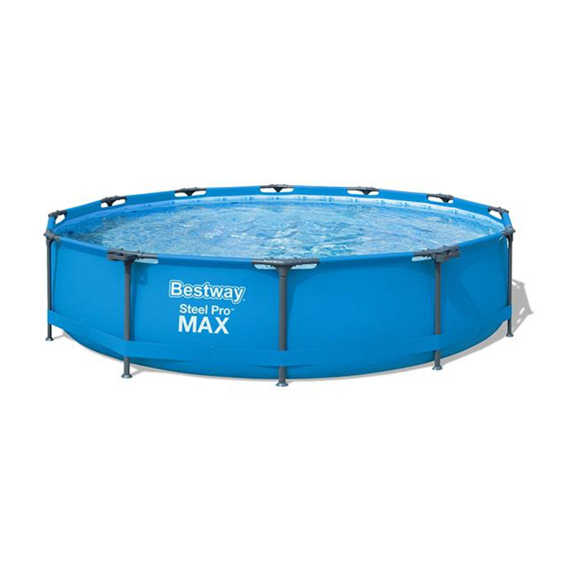 Steel Round Frame Set Pool H x W x L , with Pump Included, 11" H x 34.5" L x 15.5" W