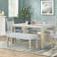 Banc de salle à manger rembourré gris, siège en bois de hauteur standard, mobilier de style contemporain | Idée de cadeau