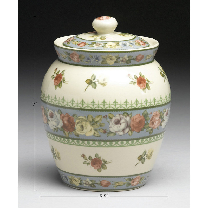 Floral Design Porcelain Storage Jar