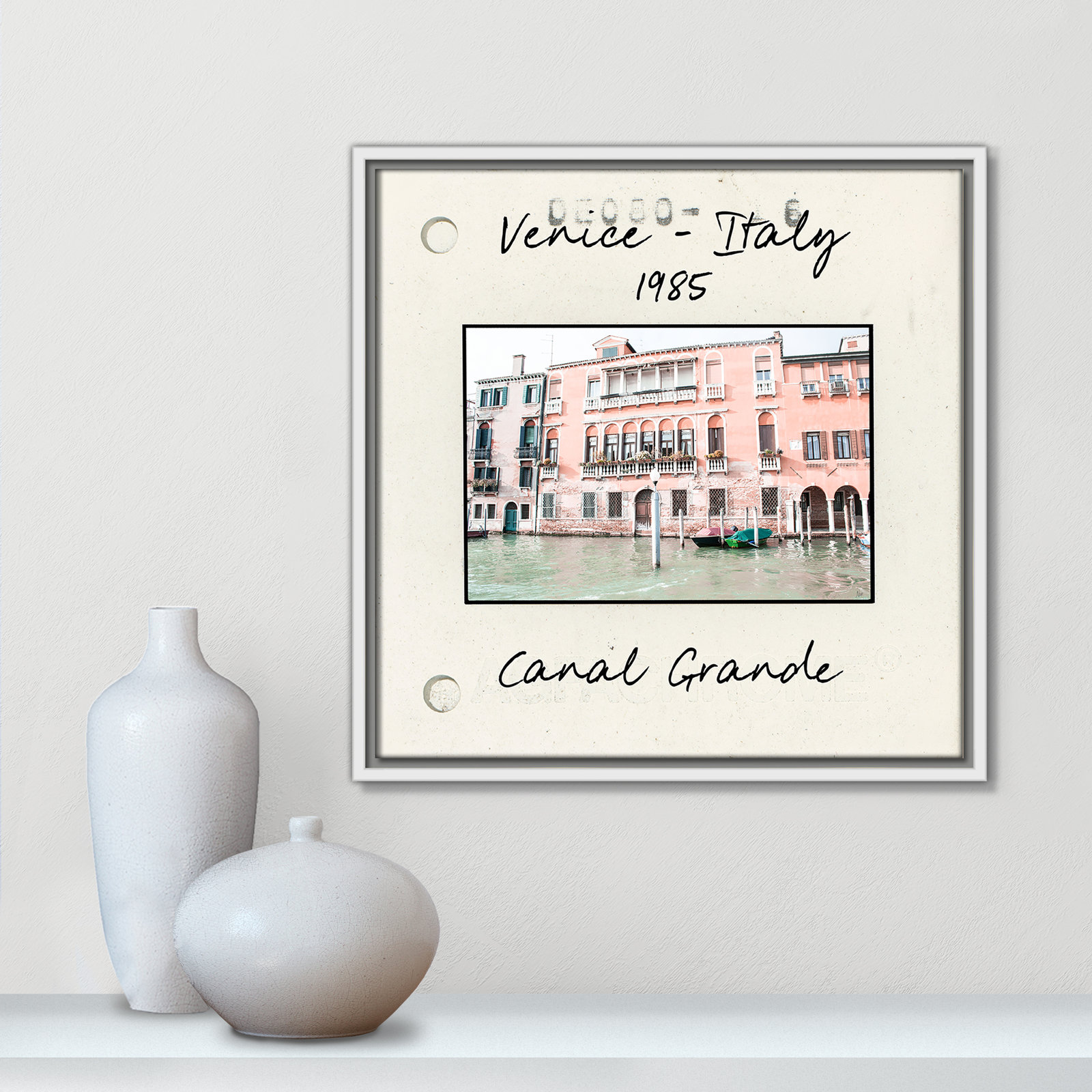 Venice, Italy - Grand Canal Print by Nan, 17.5" H x 17.5" W x 2" D, White Floater Framed Canvas