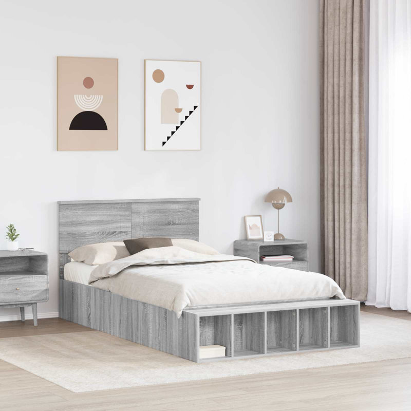 Bed Frame, 120 x 200cm, Grey Sonoma