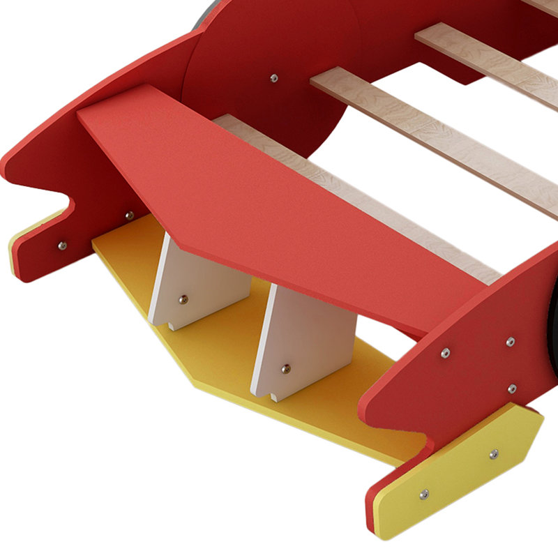 Race Car Twin Bed, Durable Wood Frame, Modern Kids Bedroom