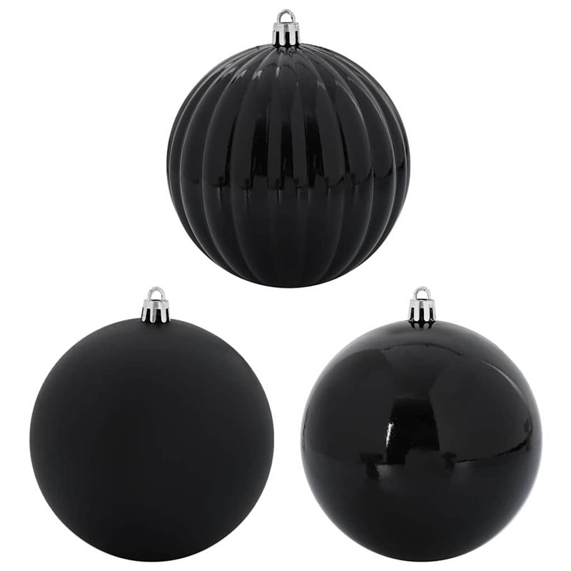 Christmas Bauble Set 3 pcs XXL, Black