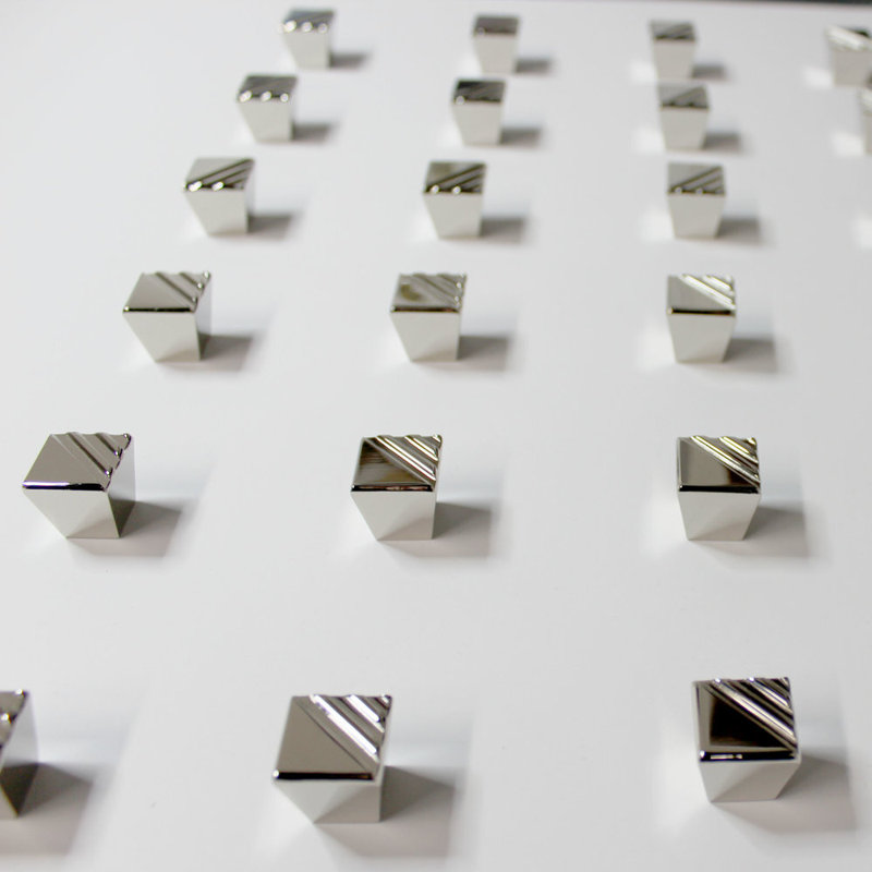 Pyramid Square Knob, Polished Nickel Plated