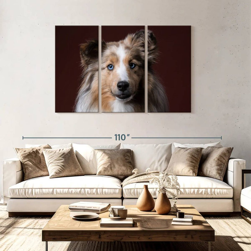 Adorable Sheltie Dog, 48" H x 74" W