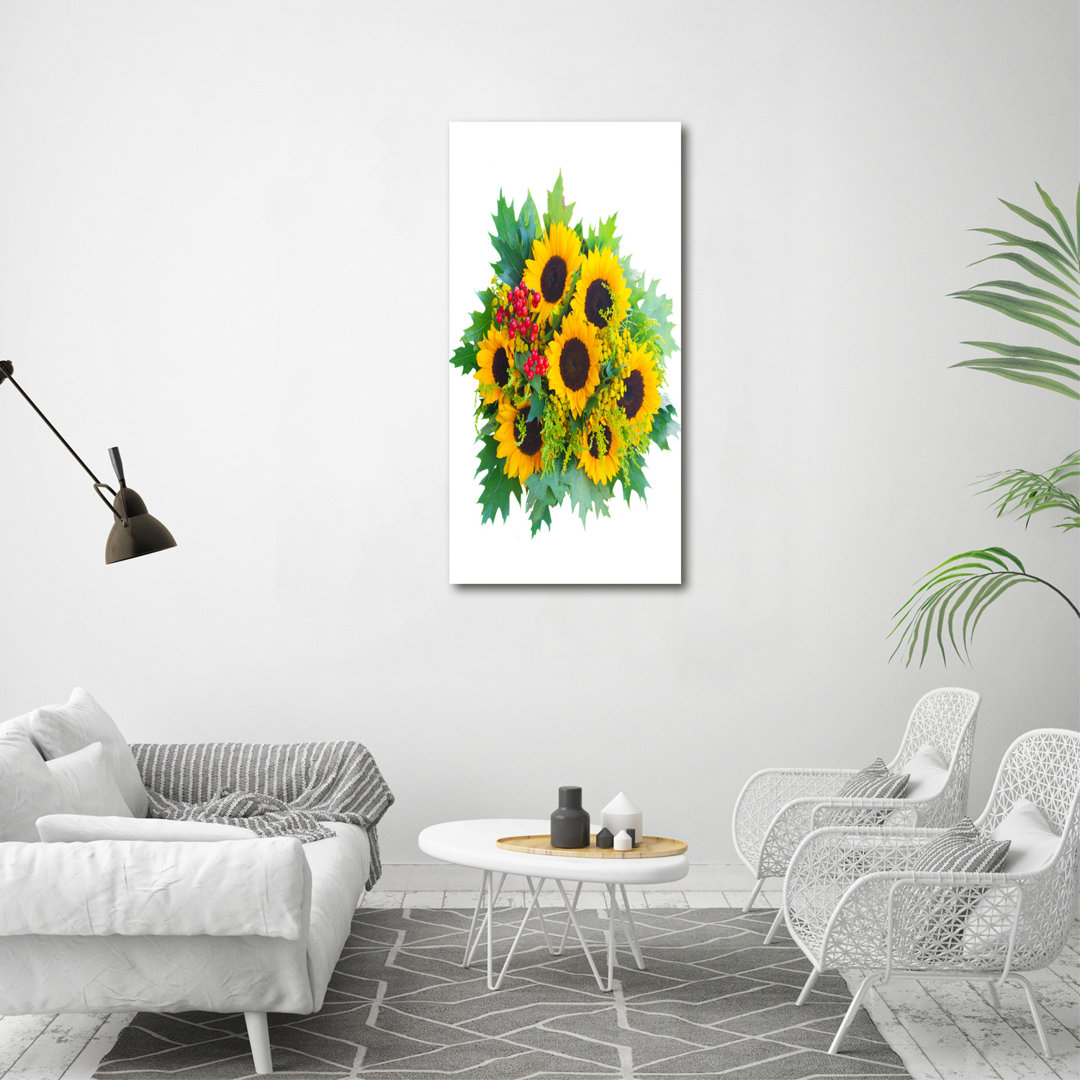 Blumenstrauß aus Sonnenblumen - Kunstdrucke auf Segeltuch