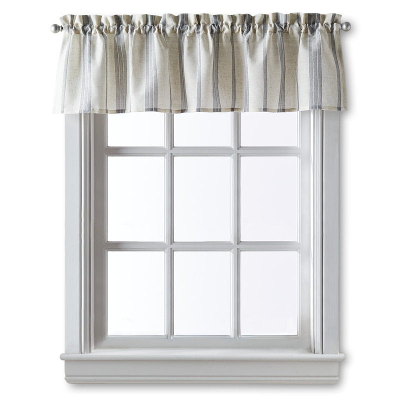 Salerna Striped Tailored 54'' W Window Valance in Gray