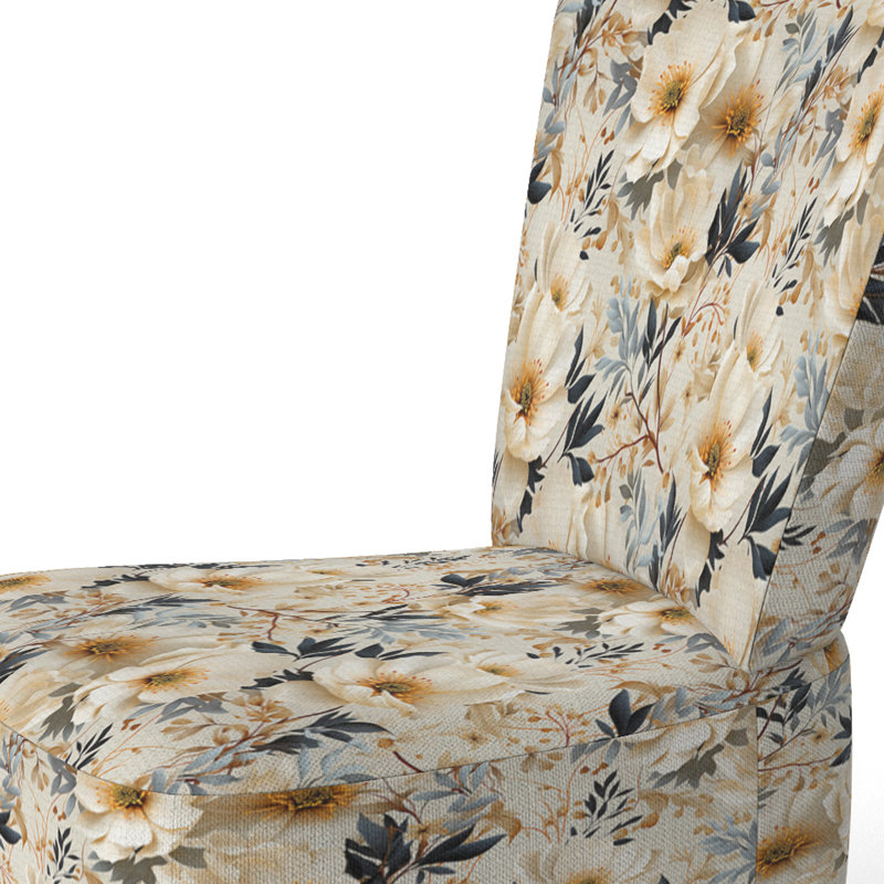 Chaise d'appoint rembourrée Autumn Boho Chic Poppy Blooms II