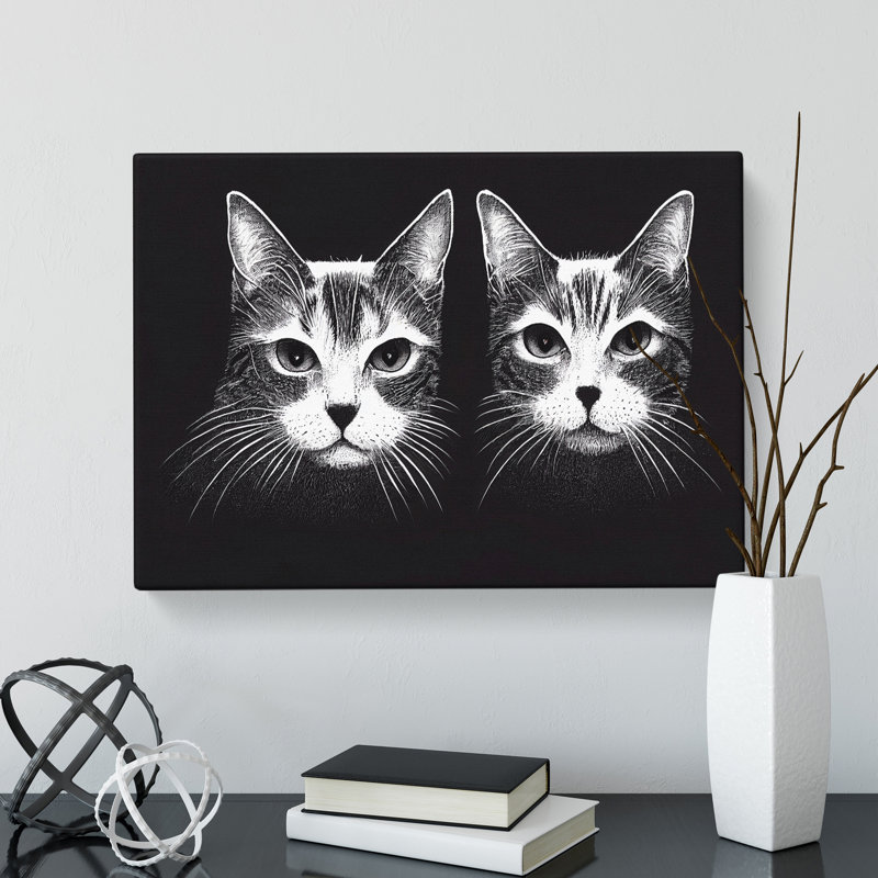 Two Cats Vol.1 - Wrapped Canvas, 35cm H x 50cm W x 3cm D