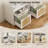 41.3"W White Rattan - 4 Drawer Loking Wood Lateral File Cabinet With Power Strip And Storage Shelves For Home Office - A4/Letter Size