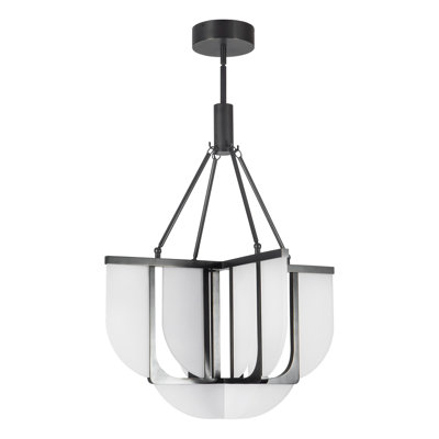 Anders 24-in Black dimmable LED Chandelier