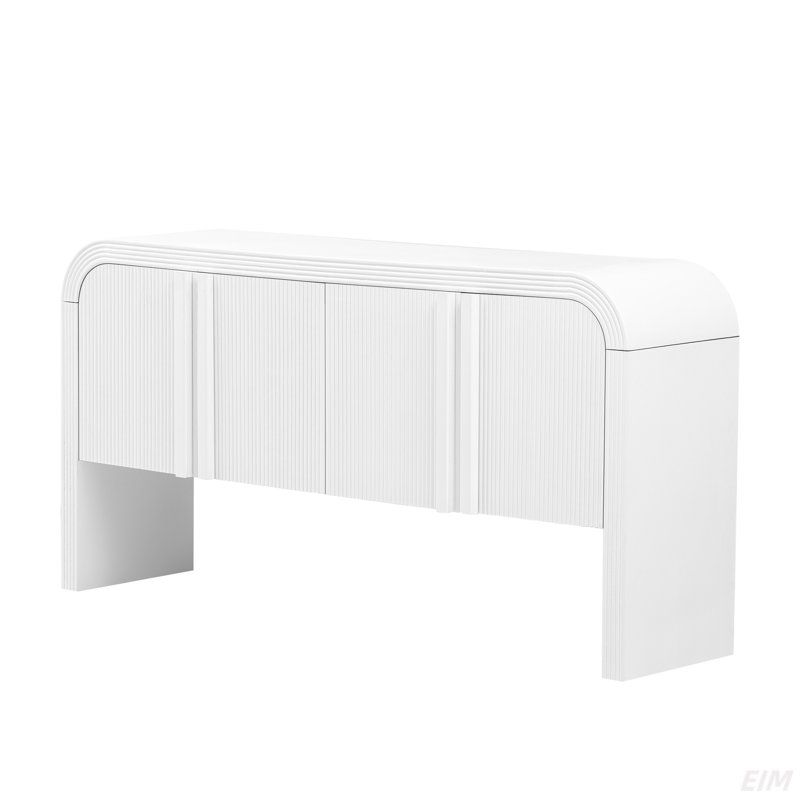 Armoire de rangement rayée avec 4 portes, réglable, adaptée pour le bureau, l'entrée et le salon (armoire)