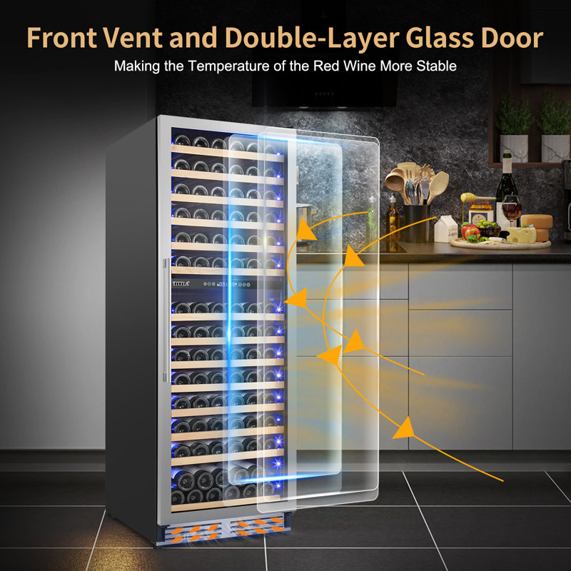 24" Dual Zone Stainless Steel Wine Cooler with Interior Lighting