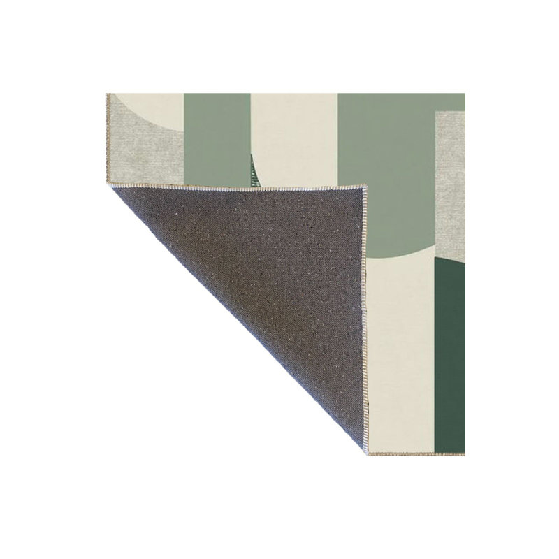 Tapis vert lavable à motif tissé à motif vert, Sous-tapis carré 3 pi 11 po inclus