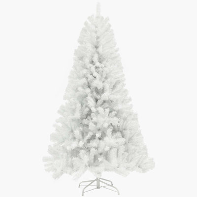 Tall Artificial Christmas Tree, Unlit Xmas Tree with Branch Tips, White