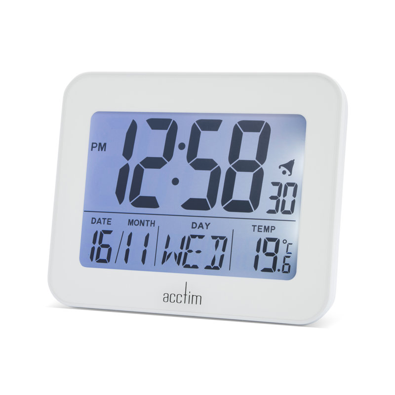 Quartz movement / Crystal Alarm Tabletop Clock, White