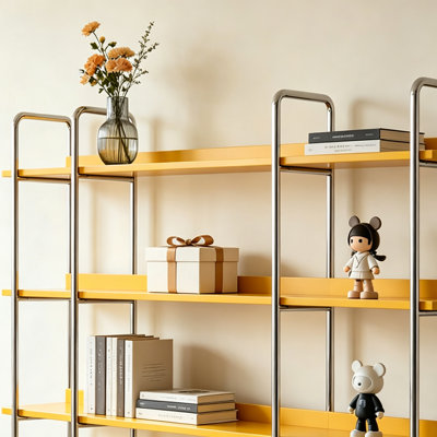 Étagère de rangement moderne jaune