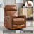 Genuine Leather Heat Massage Manual Recliner Chair With Rocker And Swivel For Living Room-1701698565