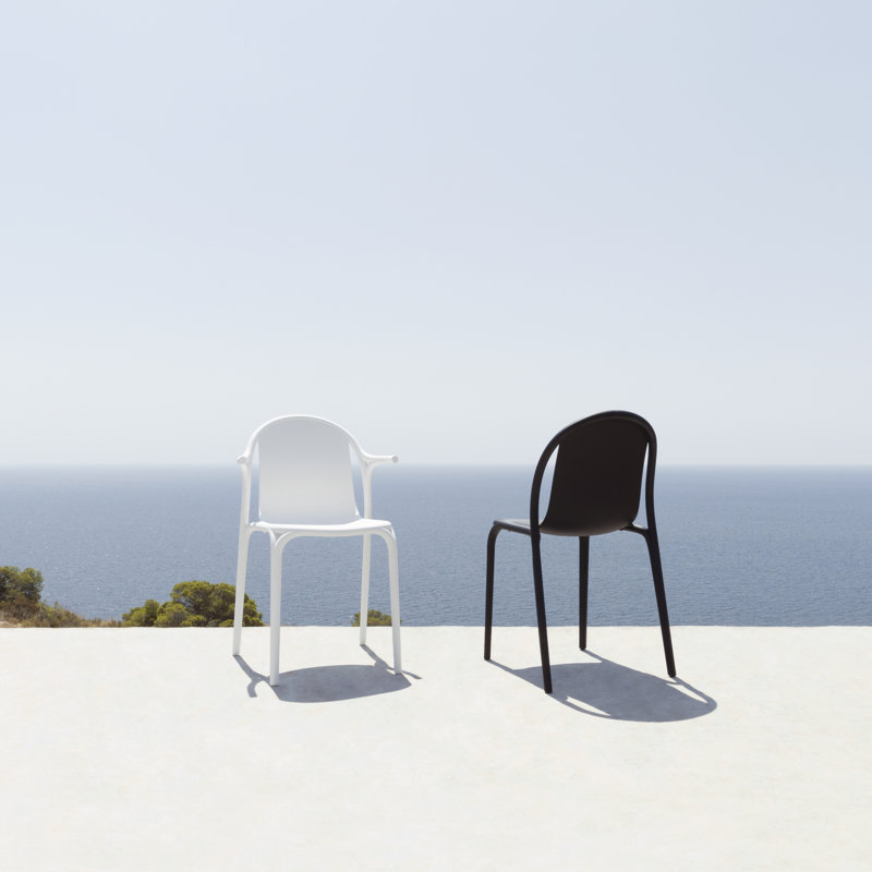 Brooklyn Stacking Patio Dining Side Chair, White