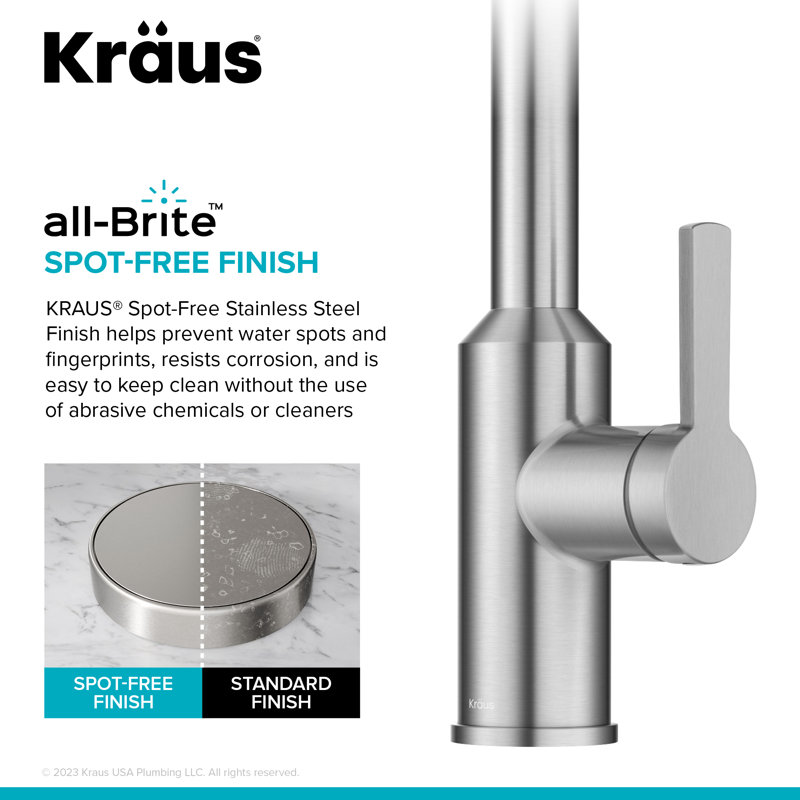 KRAUS Oletto Touchless Sensor Pull-Down Single Handle Kitchen Faucet, Spot Free Stainless Steel