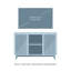Meuble télé moderne en bois massif Mid-Century, 2 portes avec tablette centrale-739560211