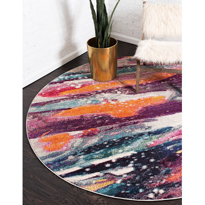 Tapis décoratif rose/bleu/vert Livengood