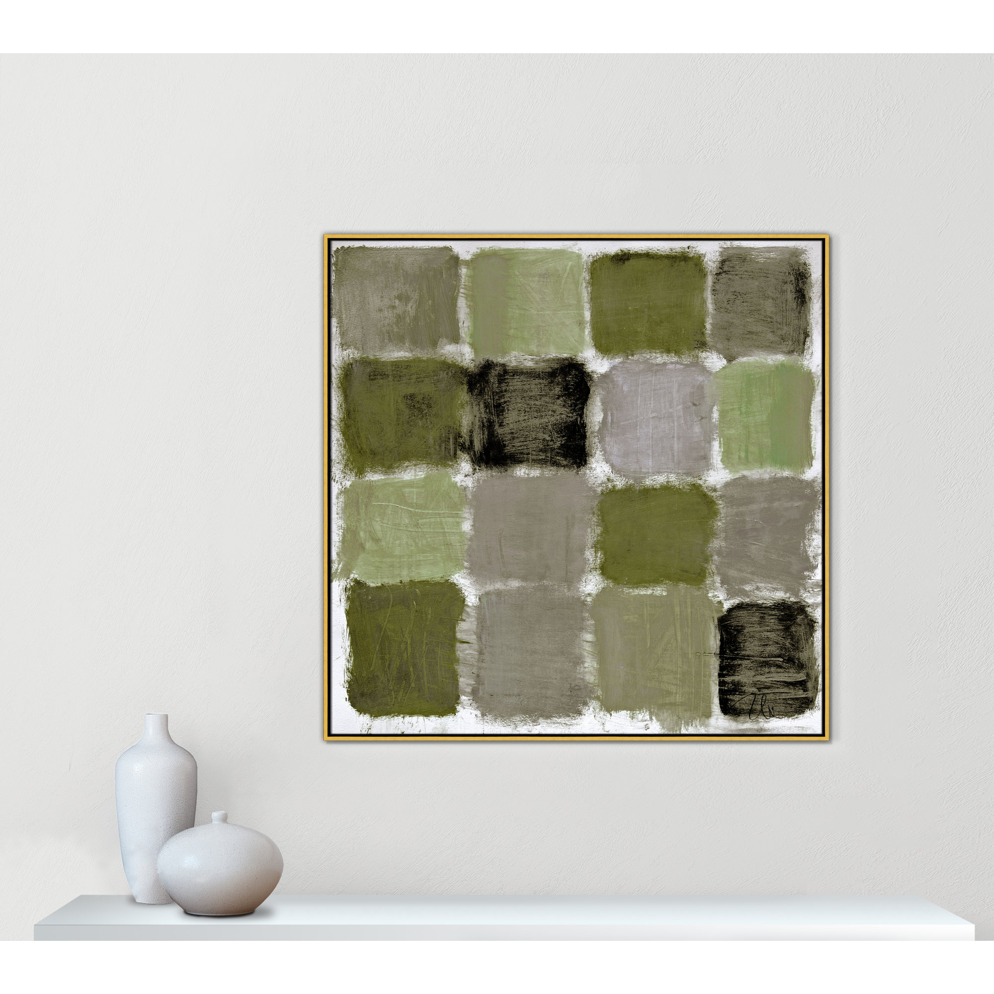Powder Room Reflections Print by , Gold, 46.5" H x 46.5" W