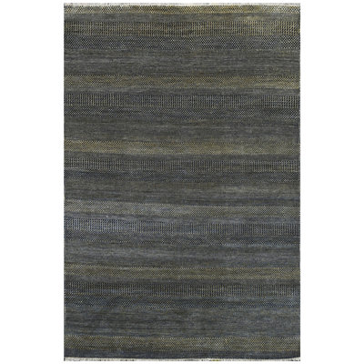 Tapis bleu et or noué à la main de haute qualité
