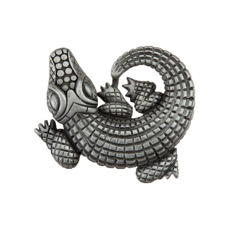 Alligator Cabinet Knob, Antique Pewter