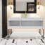 Meuble-lavabo et lavabo spacieux, lavabo moderne en céramique blanc mat pour la salle de bain
